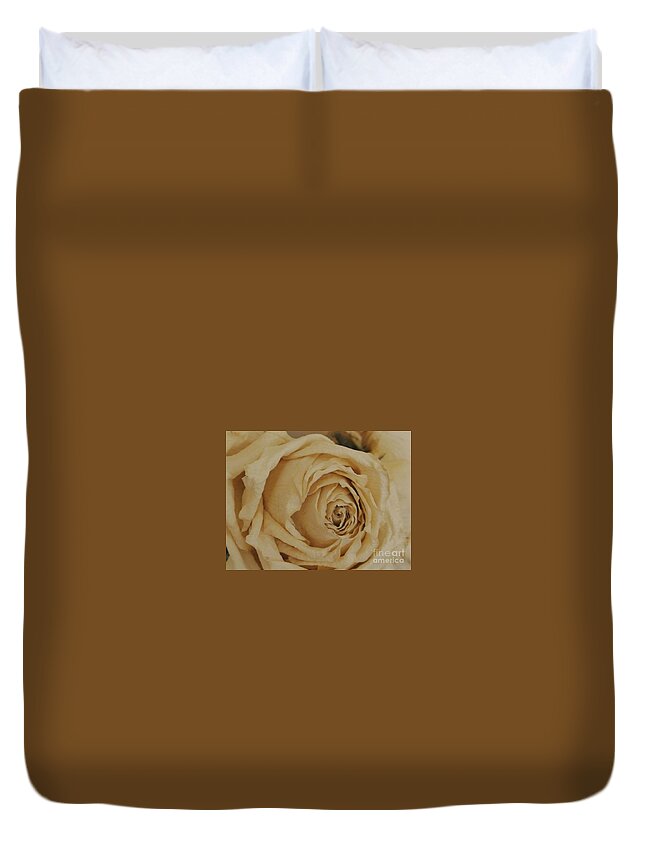 Photo.rose Duvet Cover featuring the photograph Love Is A Dried Yellow Rose by Marsha Heiken