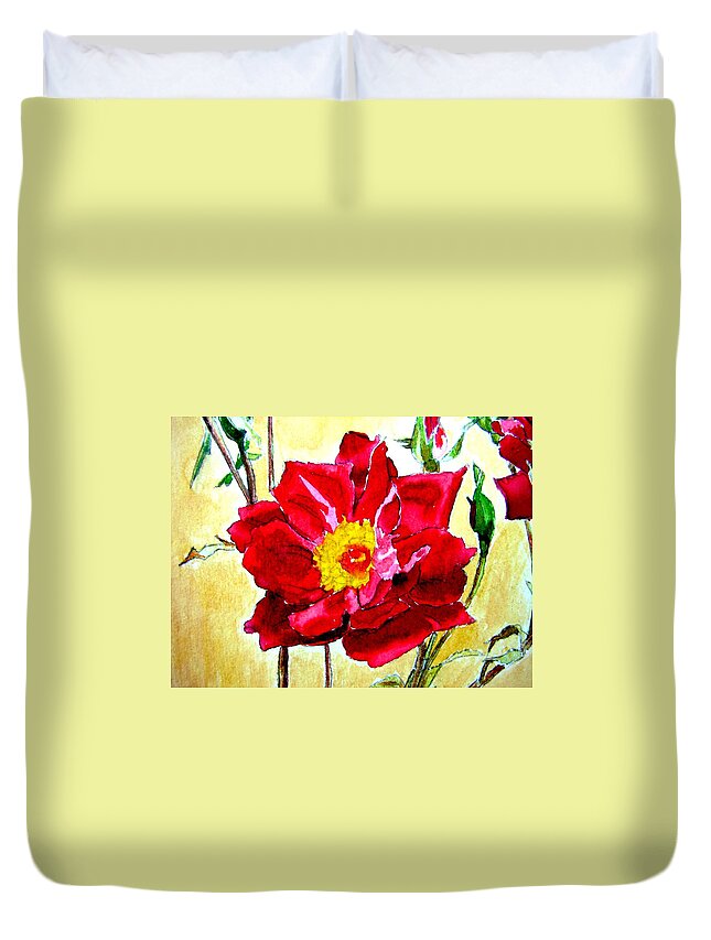 Love Duvet Cover featuring the painting Love Rose by Ana Maria Edulescu