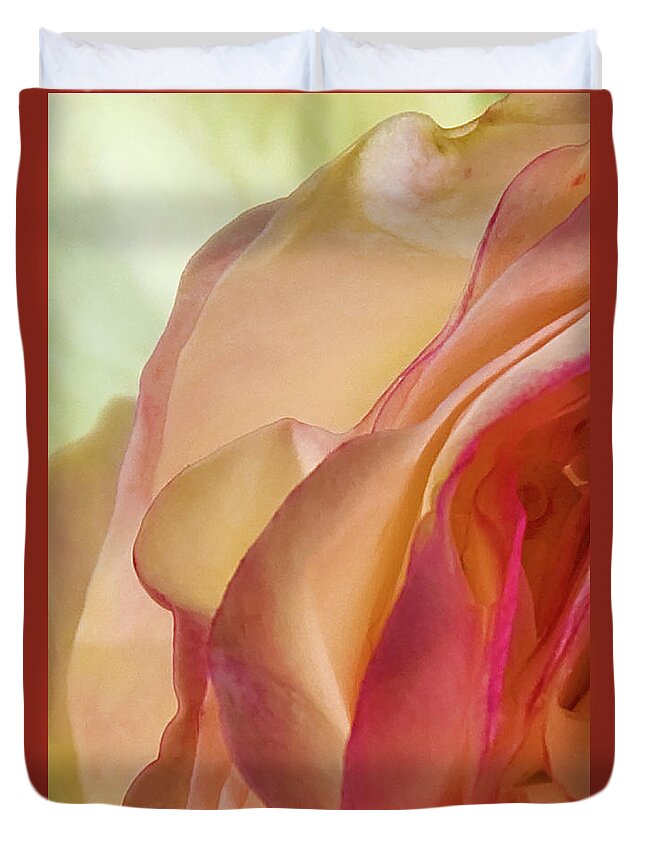 Roses Duvet Cover featuring the photograph Lovely Yellow Rose Aging Vertical by David Zanzinger