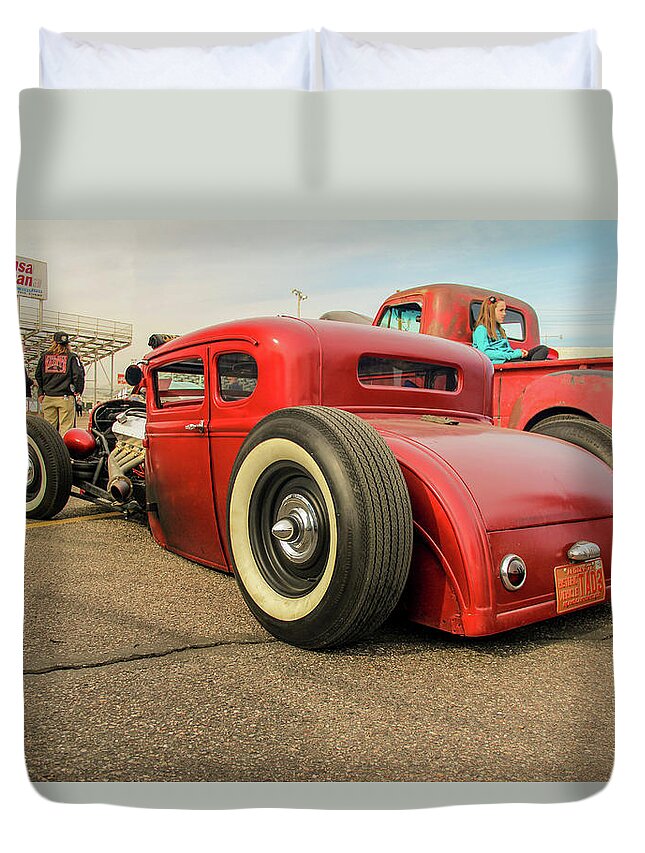 Ratrod Duvet Cover featuring the photograph Low Ratrod2 by Darrell Foster