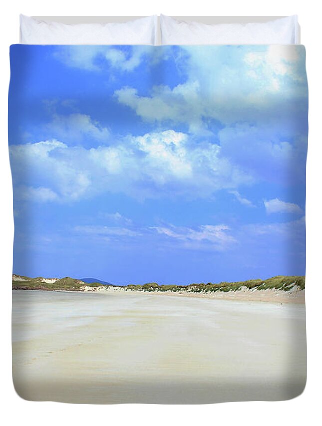 Carrickfinn Beach Duvet Cover featuring the photograph Low Tide Carrickfinn Donegal Ireland by Eddie Barron