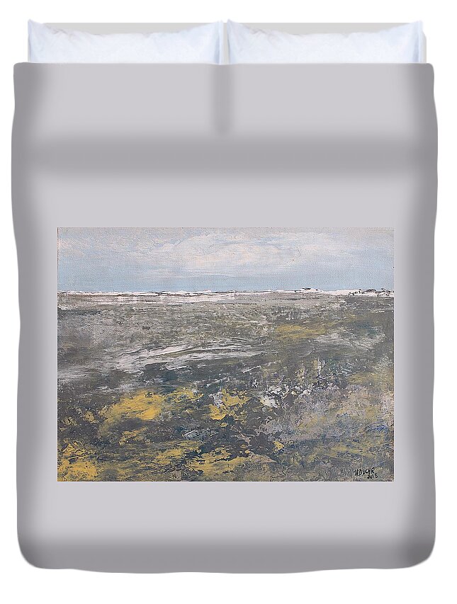 Landscape Duvet Cover featuring the painting Low Tide by Norma Duch