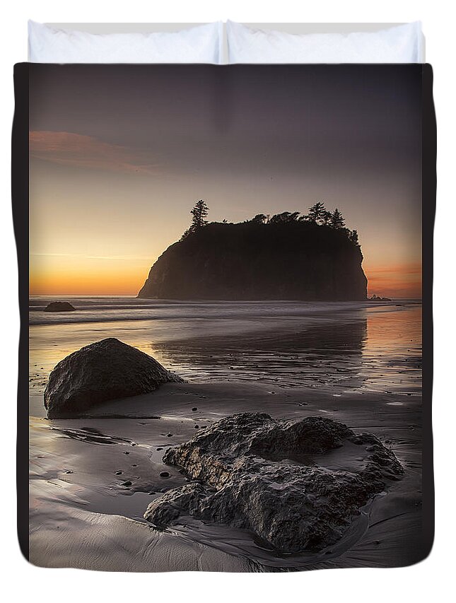 Beach Duvet Cover featuring the photograph Low Tide by Timothy Johnson