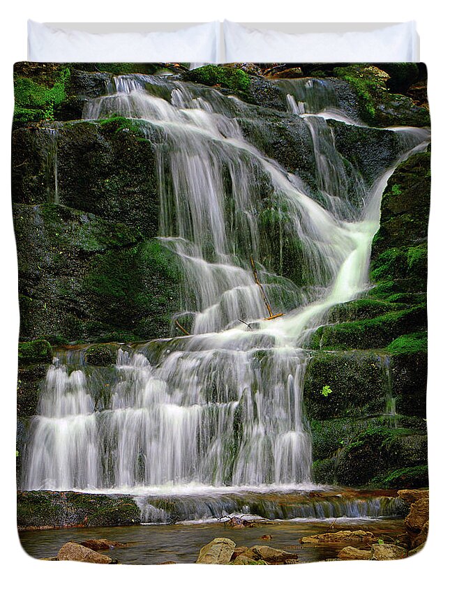 Buttermilk Falls Duvet Cover featuring the photograph Lower Buttermilk Falls by Raymond Salani III