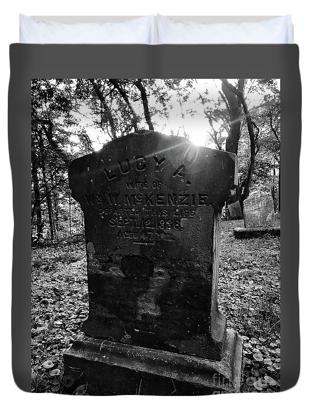 Tombstone Duvet Cover featuring the photograph Lucy by Michael Krek
