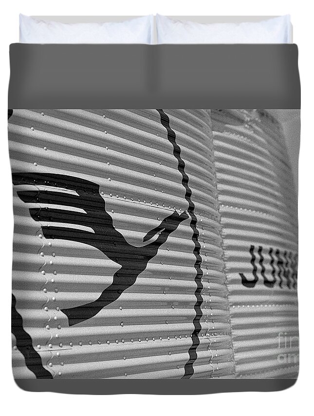Lufthansa Duvet Cover featuring the photograph Lufthansa and Junkers logos by Riccardo Mottola