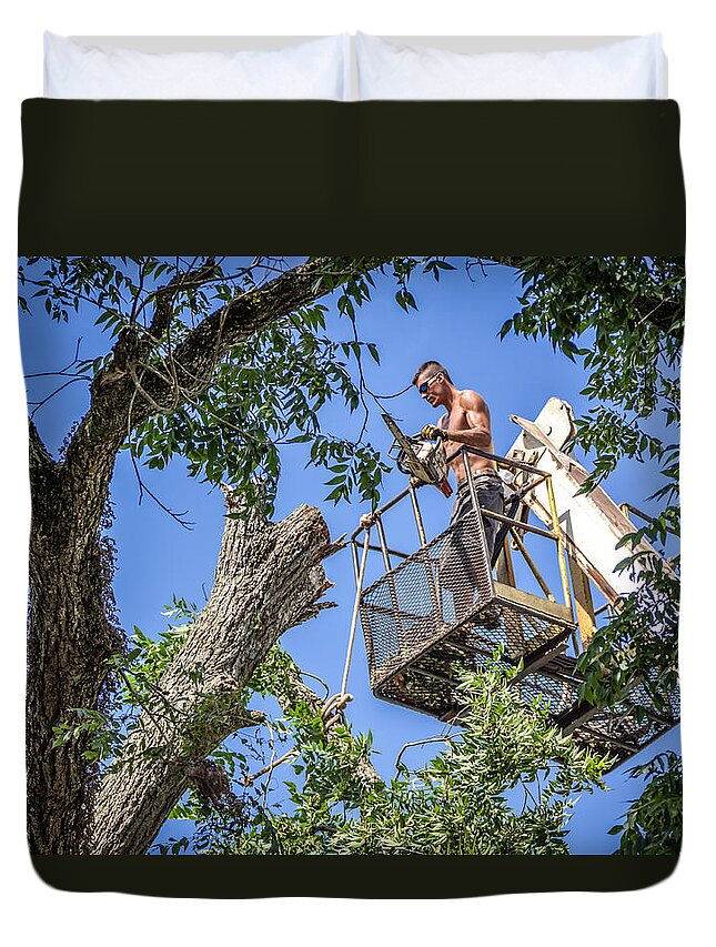  Duvet Cover featuring the photograph Lumberjack by Gregory Daley MPSA