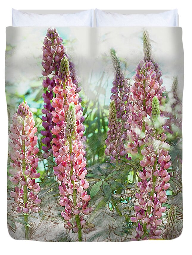 5dii Duvet Cover featuring the digital art Lupine by Mark Mille