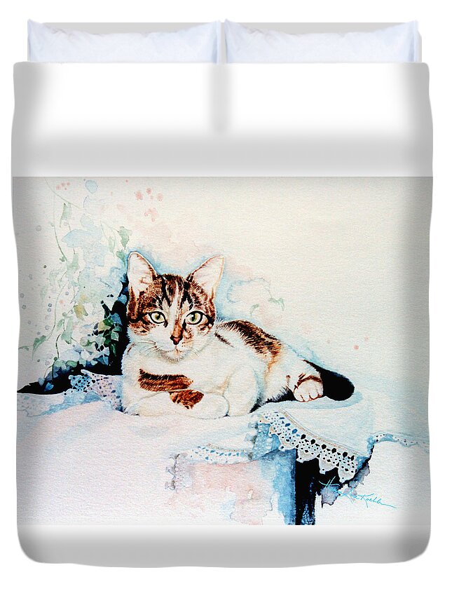 Painting Of Tyke Duvet Cover featuring the painting Luxury Lounge by Hanne Lore Koehler