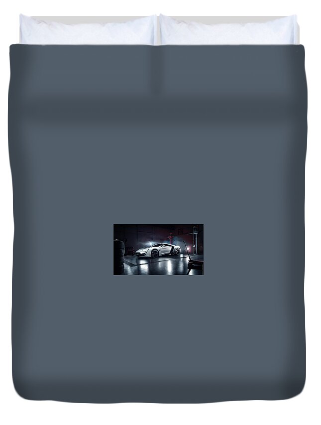 Lykan Hypersport Duvet Cover featuring the photograph Lykan Hypersport by Jackie Russo