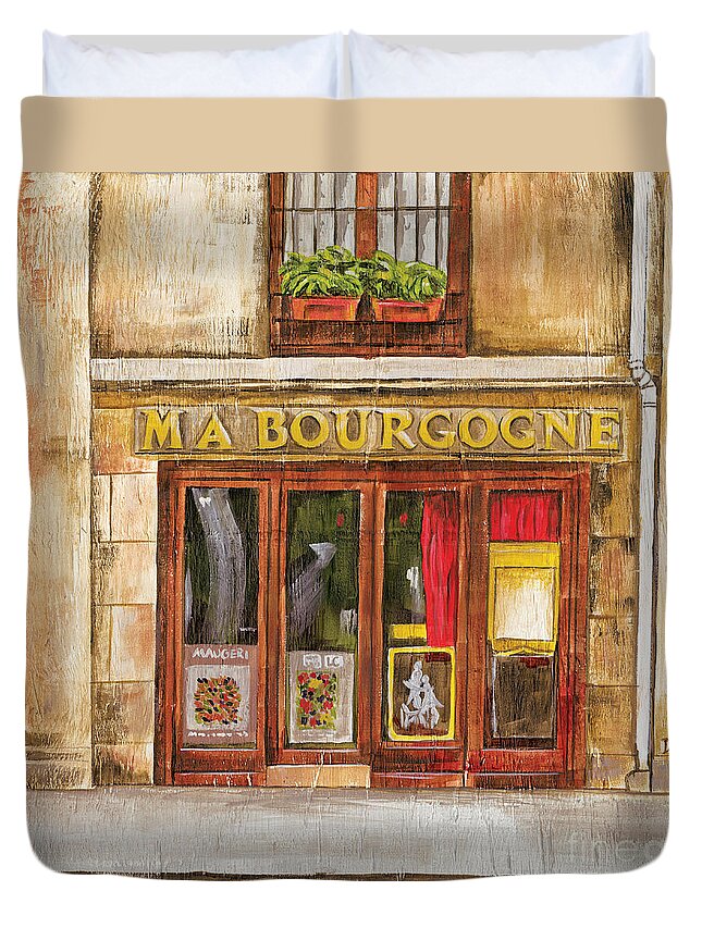 French Duvet Cover featuring the painting Ma Bourgogne by Debbie DeWitt