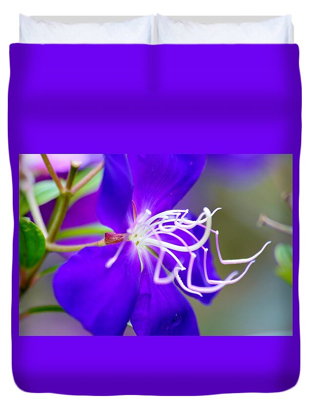 Macro Clematis Duvet Cover featuring the photograph Macro Clematis by Warren Thompson