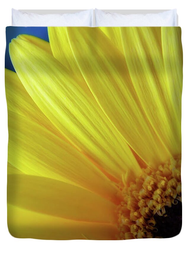 Photography Duvet Cover featuring the digital art Macro Daisy by Terry Davis