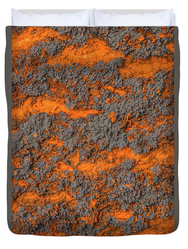 Macro Duvet Cover featuring the photograph Macro Fire Bark Abstract by Bruce Pritchett