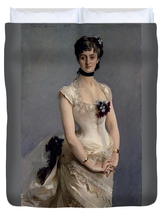 Madame Duvet Cover featuring the painting Madame Paul Poirson by John Singer Sargent
