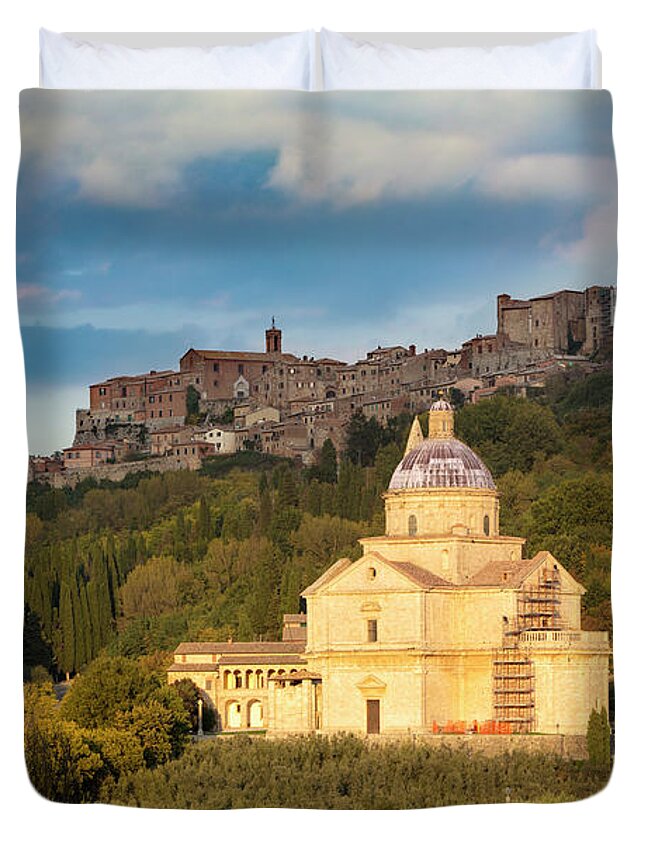Tuscany Duvet Cover featuring the photograph Madonna di San Biagio by Brian Jannsen