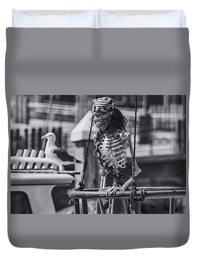 Pirate Duvet Cover featuring the photograph Maggie May and Cedric the Seagull by Michael Hope