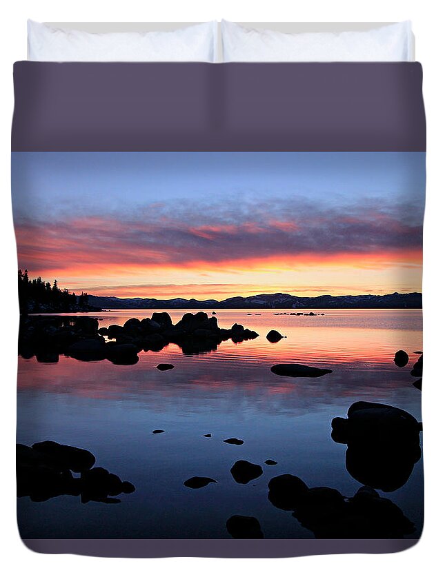 Lake Tahoe Duvet Cover featuring the photograph Magic Carpet by Sean Sarsfield