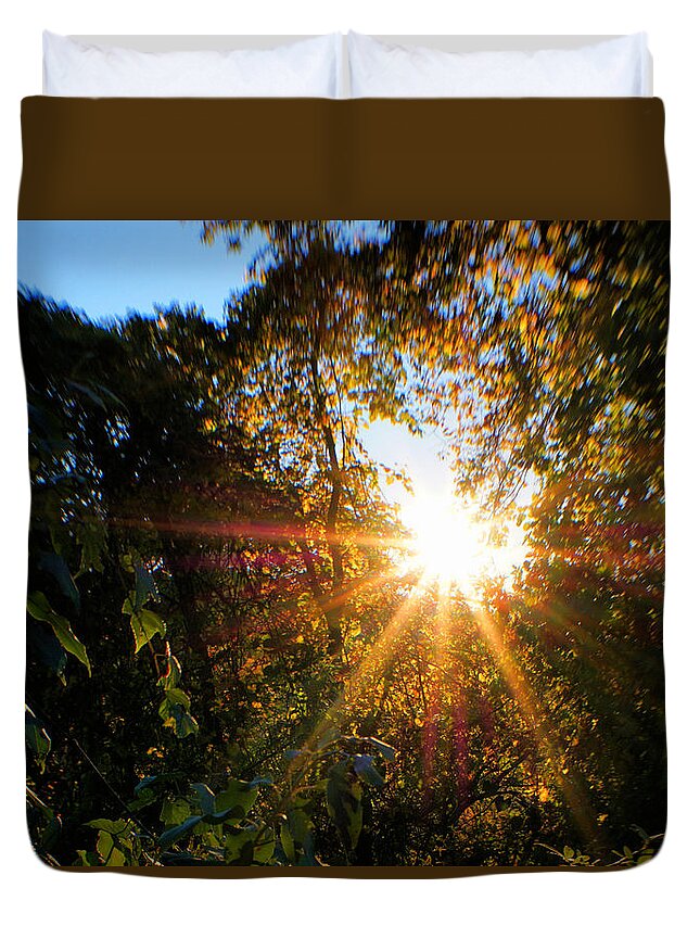Sun Duvet Cover featuring the photograph Magic of Sun by Lilia S