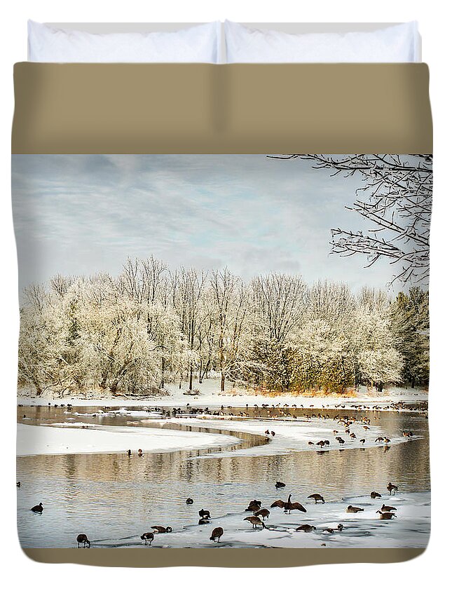 Snow Duvet Cover featuring the photograph Magic of winter by Nick Mares