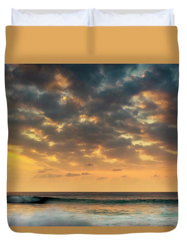 Hawaii Duvet Cover featuring the photograph Magic Sands Sunset by Christopher Johnson