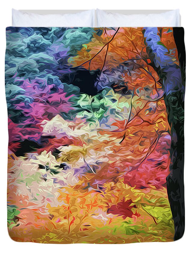 Autumn Duvet Cover featuring the painting Magical Autumn by AM FineArtPrints