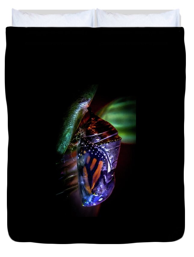 Monarch Butterflies Duvet Cover featuring the photograph Magical Monarch by Karen Wiles
