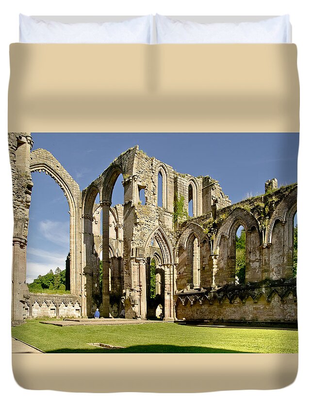 Abbey Duvet Cover featuring the photograph Magnificent ruins. by Elena Perelman