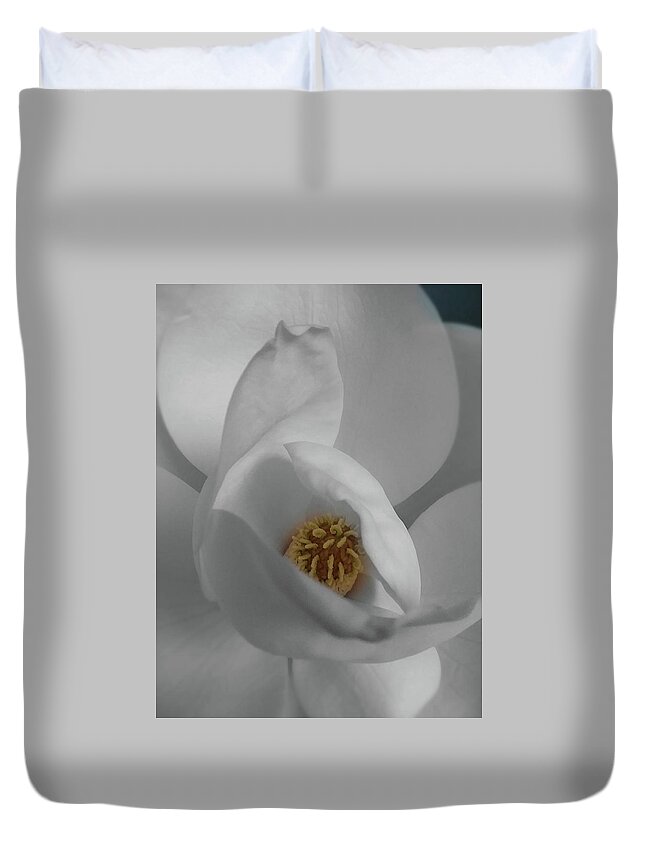 Flower Duvet Cover featuring the photograph Magnolia Blossom by CG Abrams