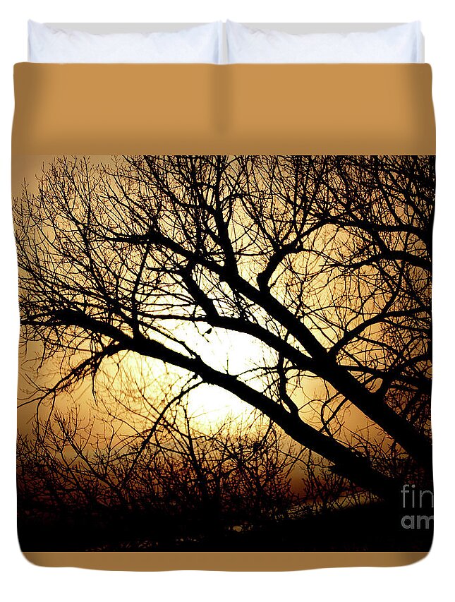 Magpie Duvet Cover featuring the photograph Magpie Silhouette by Alyce Taylor