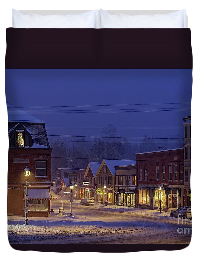 Maine Duvet Cover featuring the photograph Main Street, Camden, Maine, USA by Kevin Shields