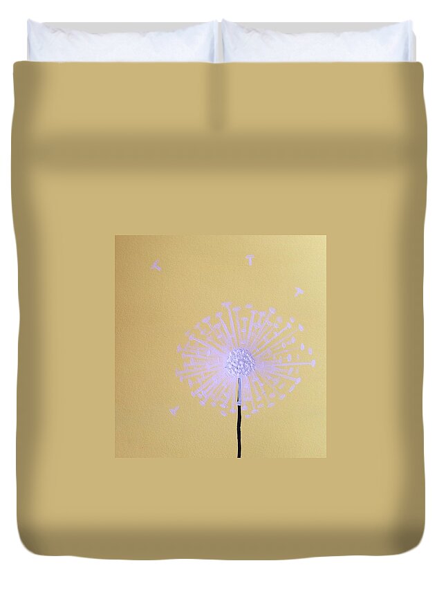 Dandelion Duvet Cover featuring the photograph Make A Wish by Annie Walczyk
