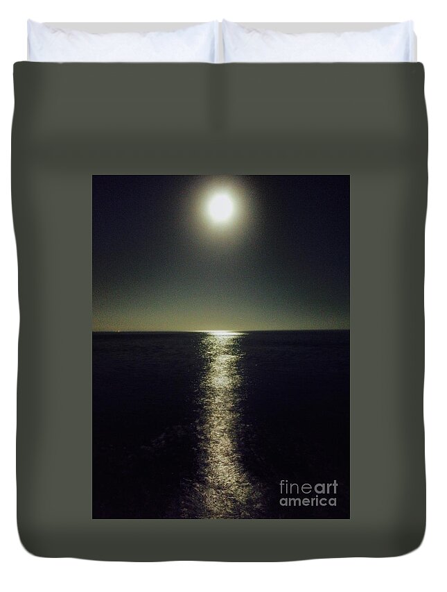 Moon Duvet Cover featuring the photograph Malibu Moon by Maureen J Haldeman