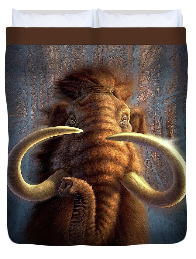 Mammoth Duvet Cover featuring the digital art Mammoth by Jerry LoFaro