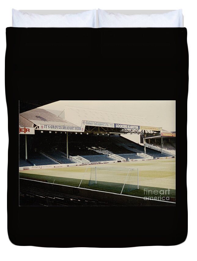 Manchester City Duvet Cover featuring the photograph Manchester City - Maine Road - West Stand 1 - 1970s by Legendary Football Grounds