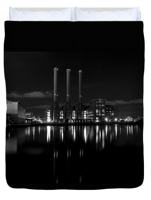 Andrew Pacheco Duvet Cover featuring the photograph Manchester Street Power Station by Andrew Pacheco
