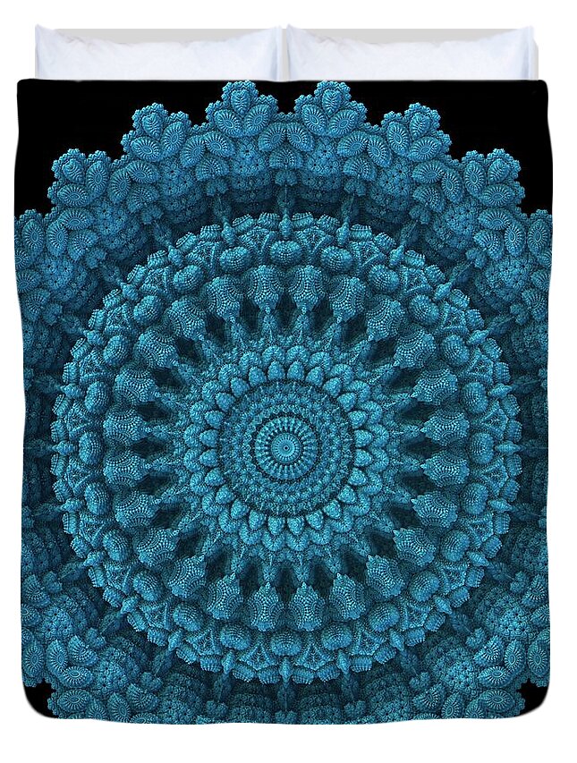 Mandala Duvet Cover featuring the digital art Mandala for the Masses by Lyle Hatch