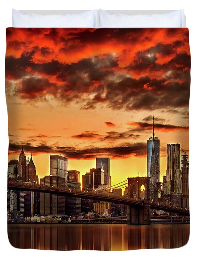 New York City Duvet Cover featuring the photograph Manhattan BBQ by Az Jackson