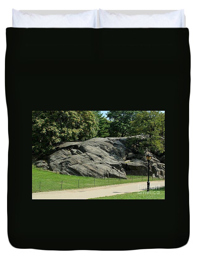 Rock Duvet Cover featuring the photograph Manhattan Schist by John Kaprielian
