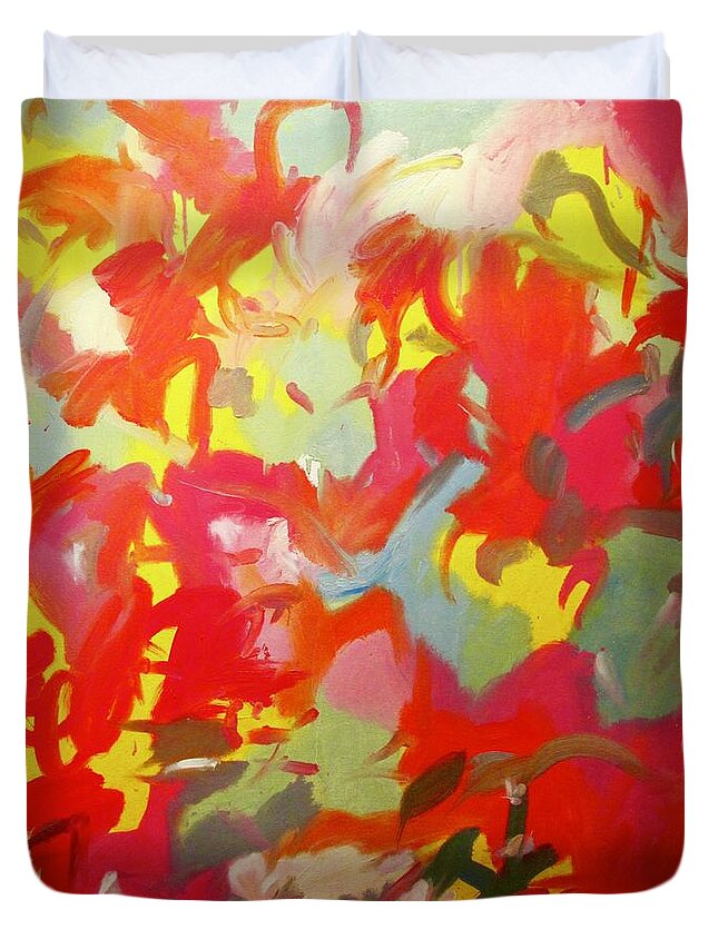 Abstract Duvet Cover featuring the painting Manifest Destiny by Steven Miller
