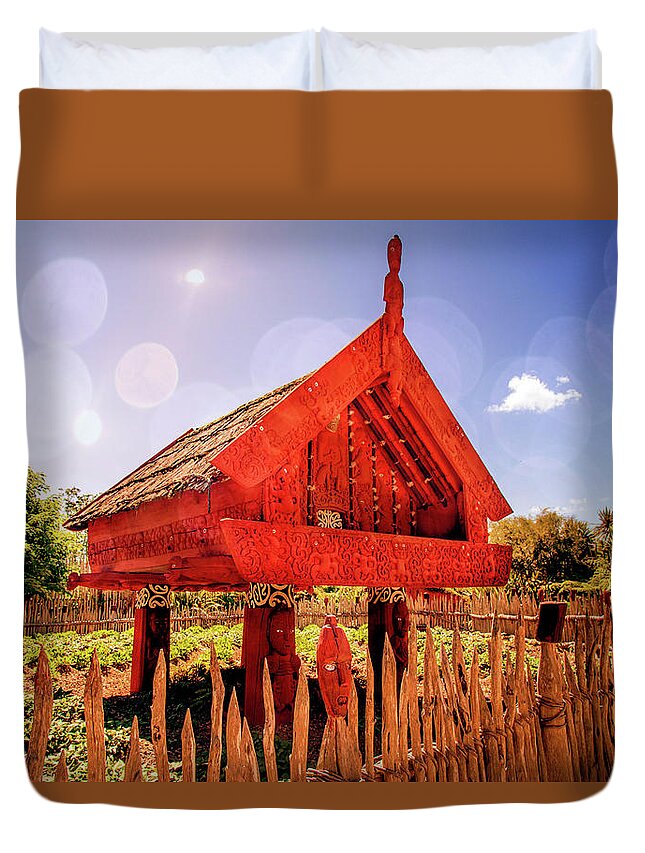 Maori Duvet Cover featuring the photograph Maori Gathering Place by Kathryn McBride