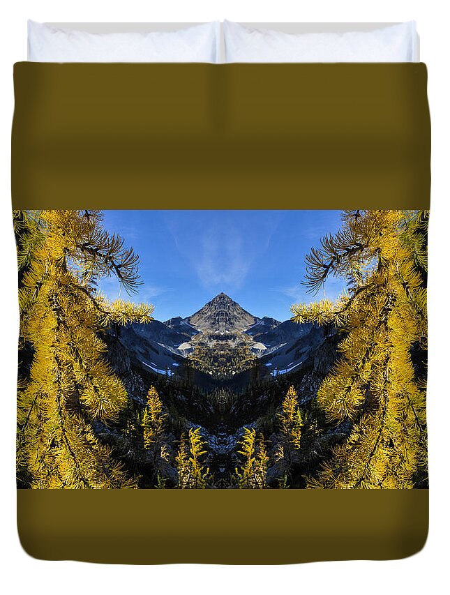Washington Duvet Cover featuring the digital art Maple Pass Loop Reflection by Pelo Blanco Photo
