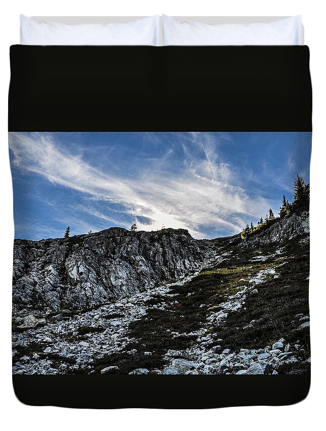 Footpath Duvet Cover featuring the photograph Maple Pass Loop Rocks by Pelo Blanco Photo