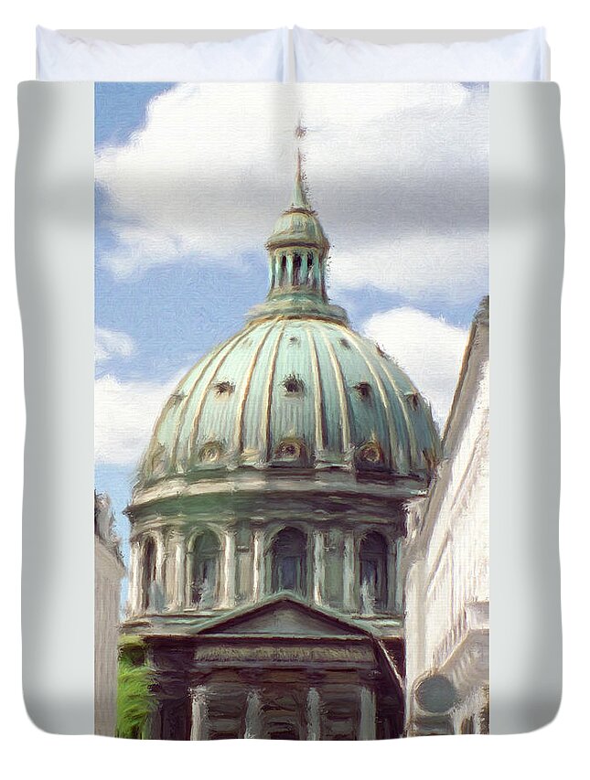 Chapel Duvet Cover featuring the painting Marble Church by Jeffrey Kolker