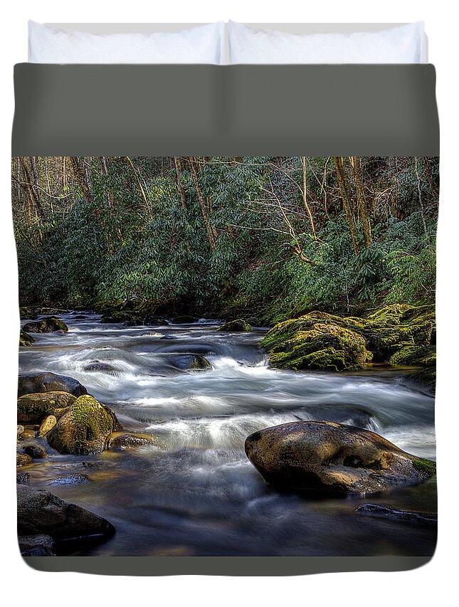 Little River Duvet Cover featuring the photograph March Along The River by Michael Eingle