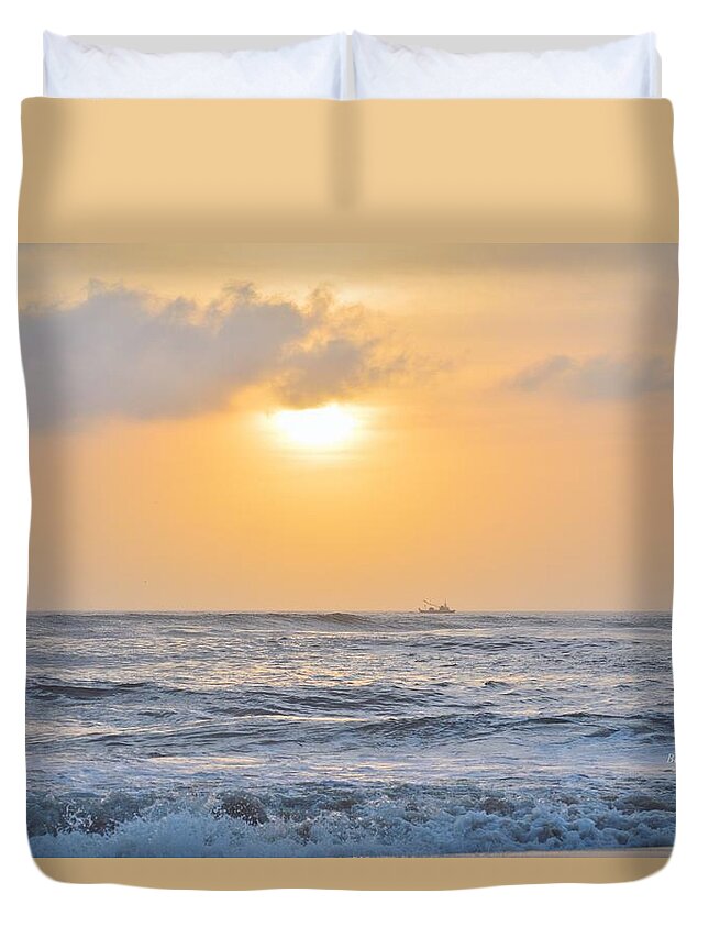 Go Fishing Duvet Cover featuring the photograph March on the OBX by Barbara Ann Bell