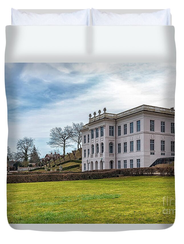 Front Duvet Cover featuring the photograph Marienlyst Castle in Helsingor by Antony McAulay