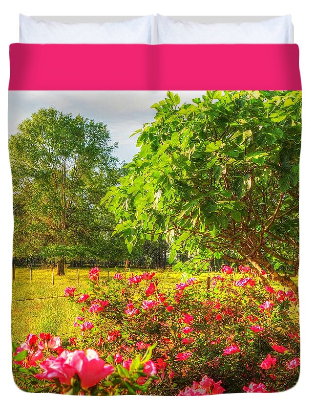 Roses Duvet Cover featuring the photograph Marie's Roses by Lanita Williams
