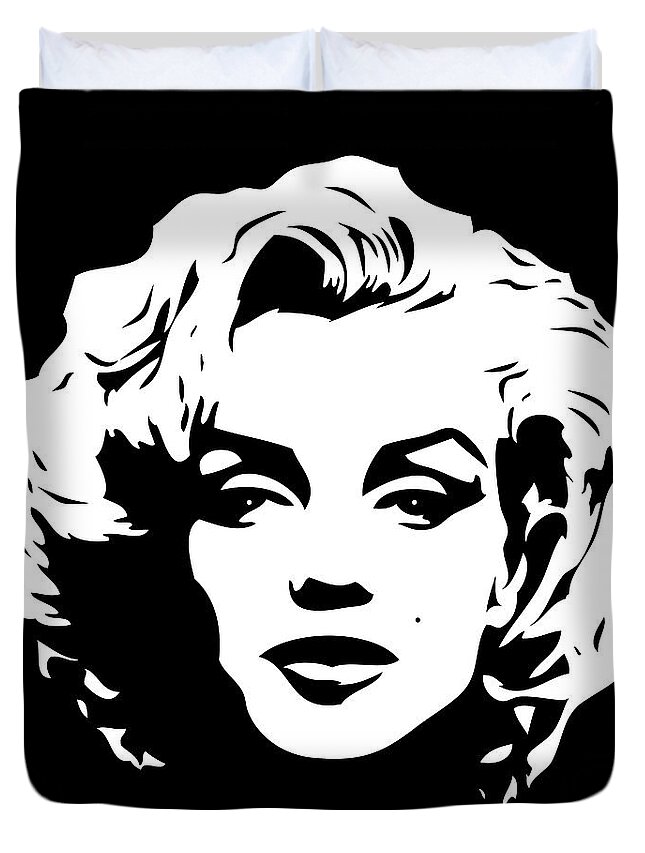 Marilyn Monroe Black And White Pop Art Duvet Cover For Sale By