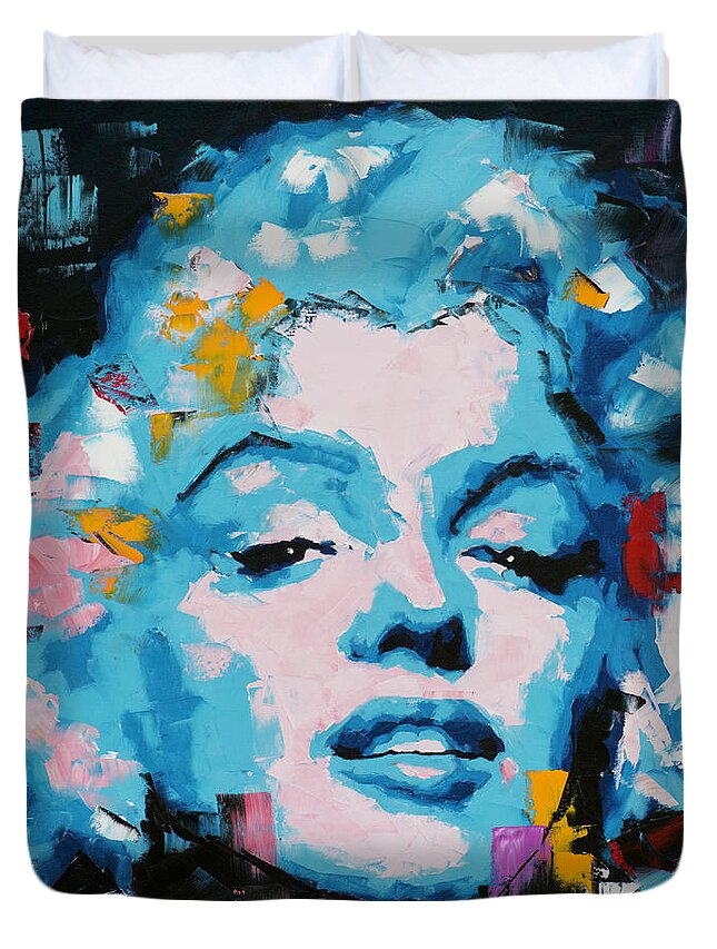Marilyn Monroe Duvet Cover featuring the painting Marilyn Monroe by Richard Day